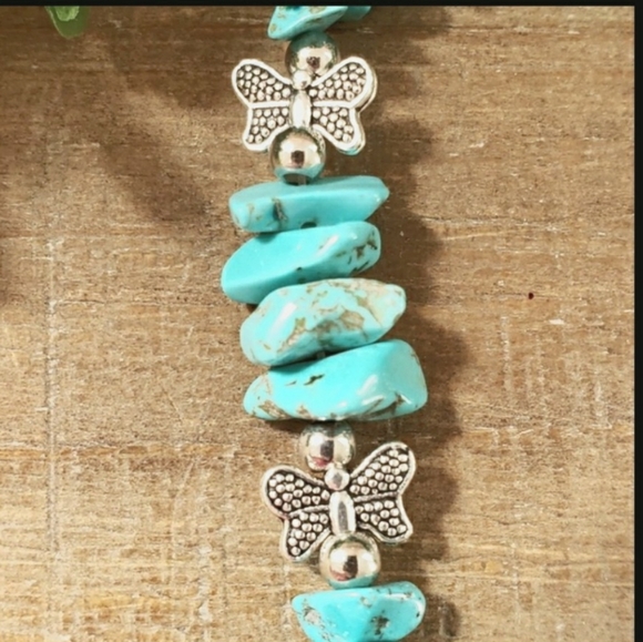Silver and Turquoise Stone Bracelet - Picture 2 of 2